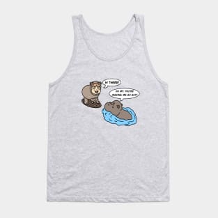 Funny cartoon hippopotamus cosplay Tank Top